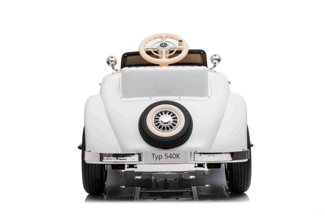 Electric Ride-On Toy Car Mercedes-Benz 540K, White, Local parental control by Steering wheel, 2.4Ghz