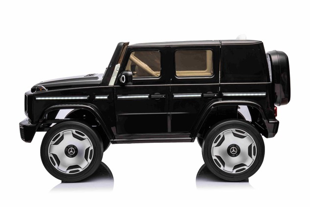 Electric Ride-on car Mercedes-Benz EQG 12V, black, LED underlighted body parts, Functional front and