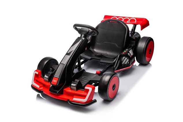 Licensed ride-on Drift Kart AUDI 24V, red, LED lights, 2 x 150W Motor, Drift mode with a speed of 12