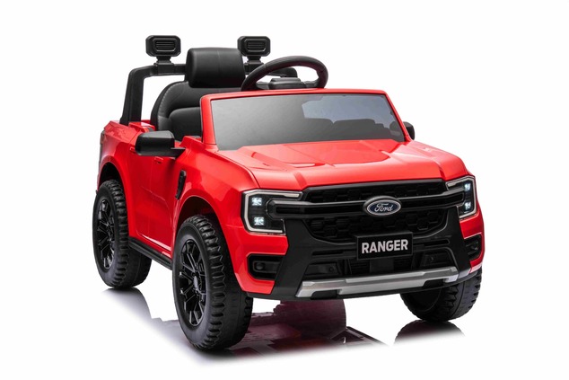 Electric Ride-on car FORD 707 12V, Red, Leather seat, 2.4 GHz remote control, Bluetooth / USB Input,