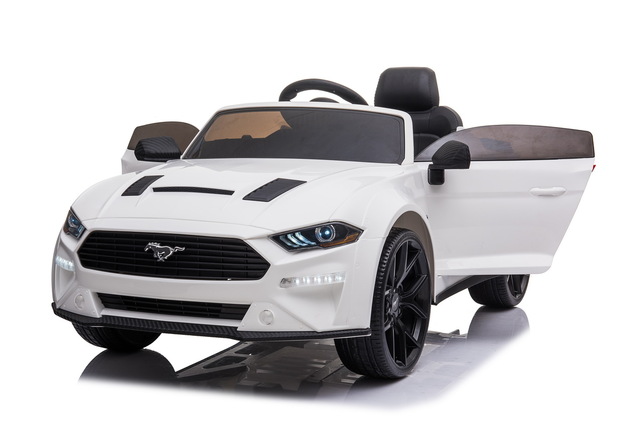 Drift electric ride-on car Ford Mustang 24V, white, Smooth Drift wheels, 2 x 775W Engines, Drift mod
