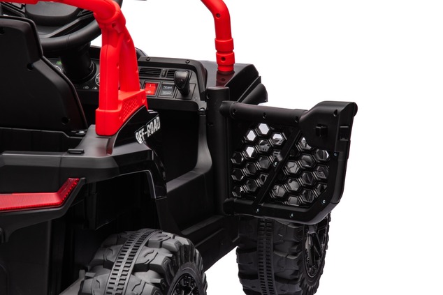 Electric ride-on car UTV Small 12V, black, Rear wheel drive, 12V battery, Plastic wheels, Wide doubl