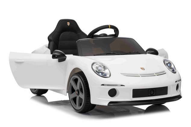Electric Ride-on car RUF GT 12V, white, Opening doors, 2.4 GHz remote control, LED lights front and 