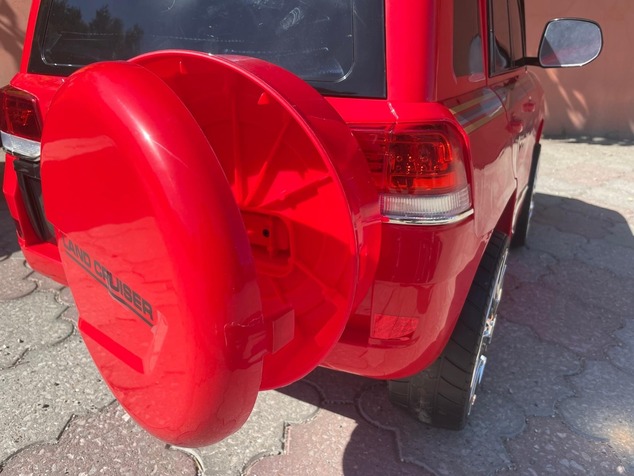Electric Ride on Car Toyota Landcruiser 12V, RED, Leatherette seat, 12V/7AH Battery, Opening doors, 