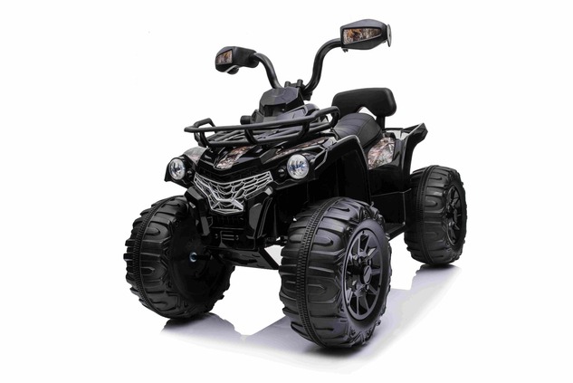 Electric QUAD SUPERPOWER 12V, black, Plastic wheels with rubber band, 2 x 45W Motor, plastic seat, s