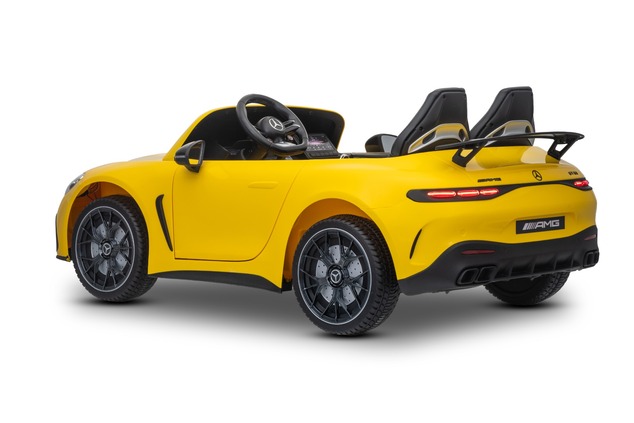 Electric Ride-on car Mercedes GT63 AMG 24V with 4x4 drive, yellow, Two-seater, Adjustable driver's s