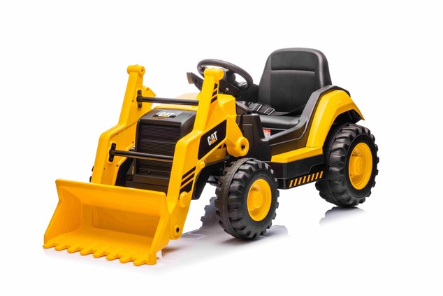 Licensed Caterpillar Electric Excavator with Slope Bucket, Single Seat, Yellow, USB Input on MP3 Pla