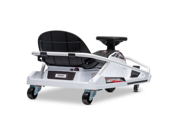 Beneo Motors Drift Electric Go-Kart 24V, White, 300W Brushless Motor, Lithium Battery, Drift Mode wi