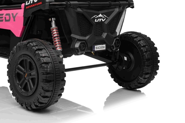 Auto elettrica per bambini T-REX Ride 4x4 24V | 2 posti | Rosa | Lettore MP3 con ingresso USB/AUX | 