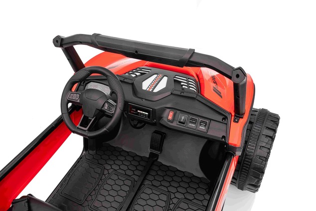 Electric Ride-on car T-REX Ride 4x4 Two-seater 24V, red, MP3 Player with USB/AUX input, 4x4 drive, L
