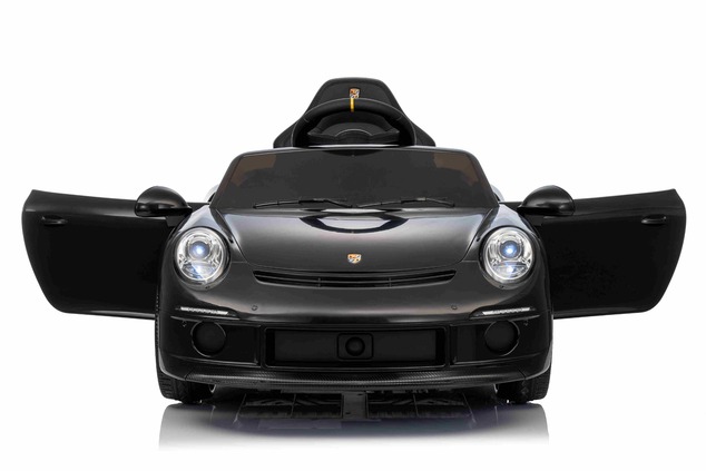 Electric Ride-on car RUF GT 12V, black, Opening doors, 2.4 GHz remote control, LED lights front and 