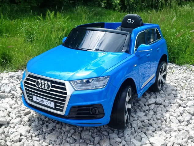Auto elettrica per bambini Audi Q7 Quattro, Nero, con licenza ufficiale, a batteria, porte apribili