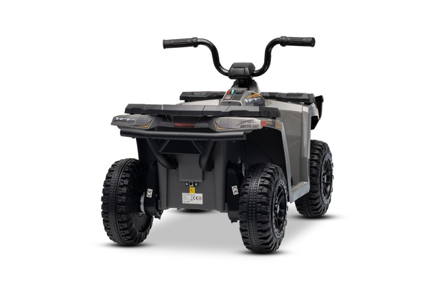 Licensed electric Ride-on quad Arctic Cat 12V with rear wheel drive, grey, LED lights, Lithium batte