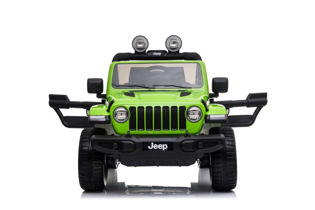 Electric Ride-On JEEP Wrangler, Green, Double Leather Seat, Radio with Bluetooth and USB Input, 4x4 