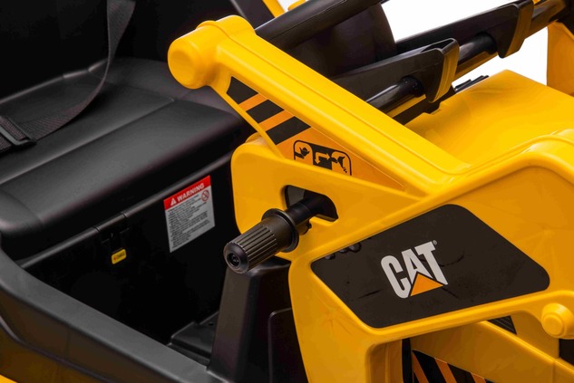 Licensed Caterpillar Electric Excavator with Slope Bucket, Single Seat, Yellow, USB Input on MP3 Pla