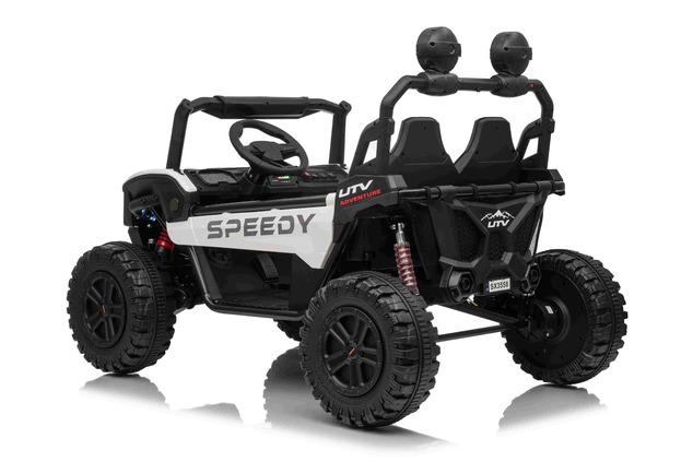 Electric Ride-on car T-REX Ride 4x4 Two-seater 24V, white, MP3 Player with USB/AUX input, 4x4 drive,