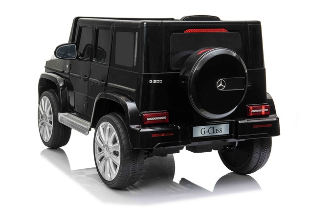 Electric Ride-on car Mercedes G500 12V, black, 2.4 GHz remote control, USB / SD Input, Rear suspensi