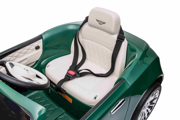 Electric ride-on car Bentley Mulsanne 12V, green, Leatherette seat, 2.4 GHz remote control, Eva whee
