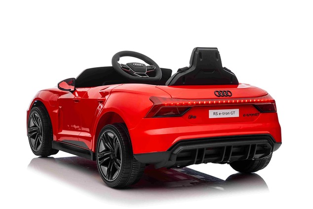 Electric Ride-on car Audi RS E-tron GT 12V, red, wide single seat, 2.4 GHz remote control, USB / AUX