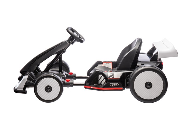 Licensed ride-on Drift Kart AUDI 24V, white, LED lights, 2 x 150W Motor, Drift mode with a speed of 