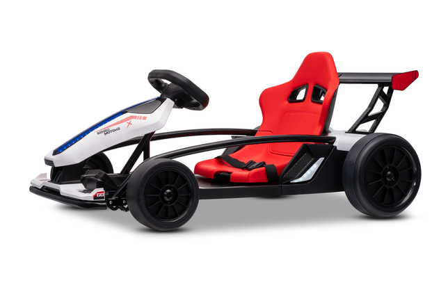 Drift kart elettrico per bambini 24 V | Beneo Motors Drift Car | Bianco | 2 × 200 W | Batteria al litio