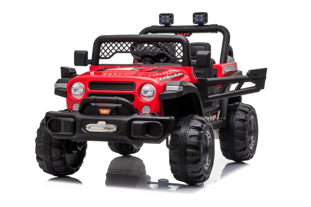 All Ride electric car with rear-wheel drive, red, 12V battery, High chassis, wide seat, Suspension o