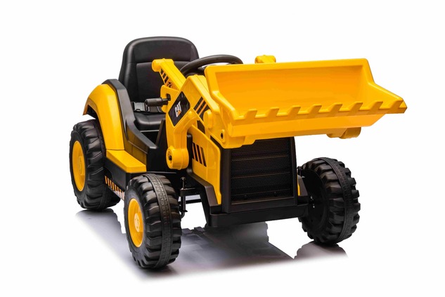 Licensed Caterpillar Electric Excavator with Slope Bucket, Single Seat, Yellow, USB Input on MP3 Pla