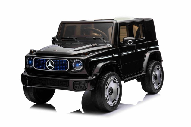 Electric Ride-on car Mercedes-Benz EQG 12V, black, LED underlighted body parts, Functional front and
