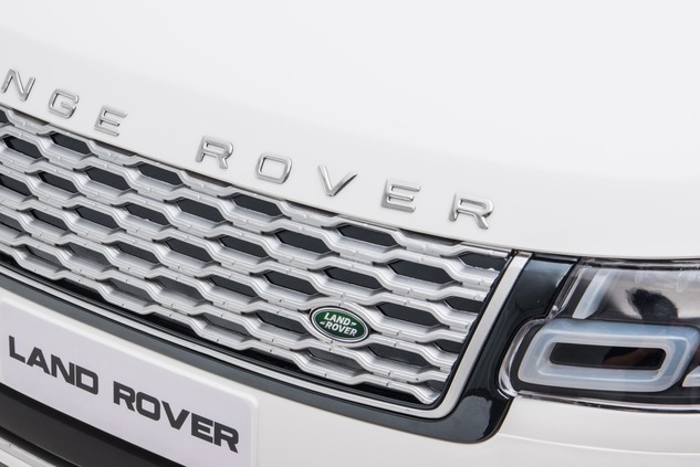 Electric Ride-On Range Rover, White, Double Leather Seat, LCD Display with USB Input, 4x4 Drive, 2x