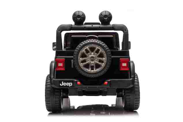 Jeep per bambini 4x4, Nero, sedile in ecopelle a due posti, radio con Bluetooth e ingresso USB