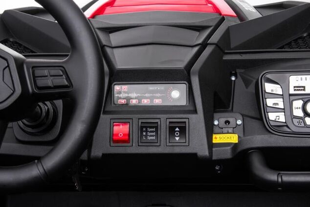 Electric Ride-on car UTV XXL 24V, red, two-seater, Engine with differential, Inflatable rubber wheel