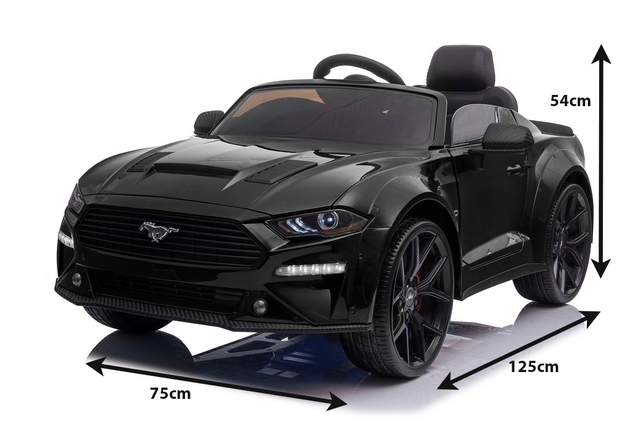 Drift electric ride-on car Ford Mustang 24V, black, Smooth Drift wheels, 2 x 25000 RPM Engines, Drif