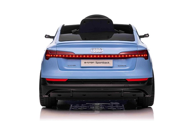 Electric Ride-on car Audi E-tron Sportback 12V, blue, wide single seat with three-point seat belt, 2