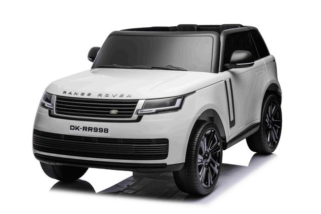 Electric Ride-on car Range Rover Model 2023, Two Seater, White, Leatherette Seats, Radio with USB In