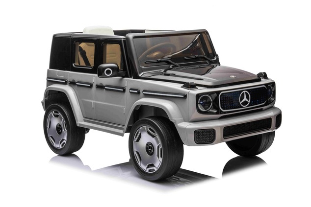 Electric Ride-on car Mercedes-Benz EQG 12V, grey, LED underlighted body parts, Functional front and 