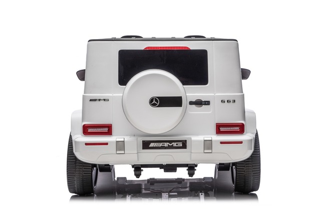 Electric Ride-on car Mercedes-Benz G63 AMG 4x4 Two-seater 24V, white, MP3 Player with USB/AUX and Bl
