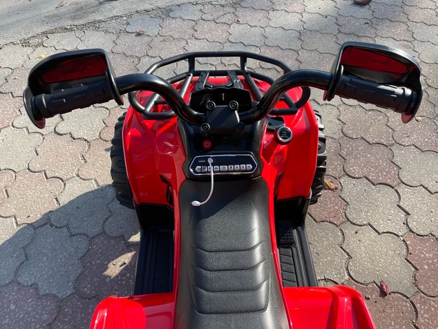 Electric QUAD SUPERPOWER 12V, red, Plastic wheels with rubber band, 2 x 45W Motor, plastic seat, sus