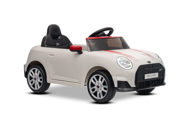 Electric Ride-on car Mini Cooper 12V, white, MP3 Player with USB and Bluetooth connection, 2.4 GHz r
