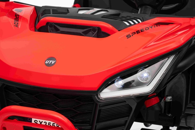 Electric Ride-on car T-REX Ride 4x4 Two-seater 24V, red, MP3 Player with USB/AUX input, 4x4 drive, L