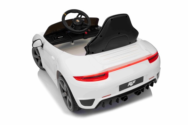Electric Ride-on car RUF GT 12V, white, Opening doors, 2.4 GHz remote control, LED lights front and 