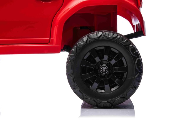 Electric ride-on car Toyota Landcruiser 12V, red, wide single seat, 2.4 GHz remote control, USB / AU