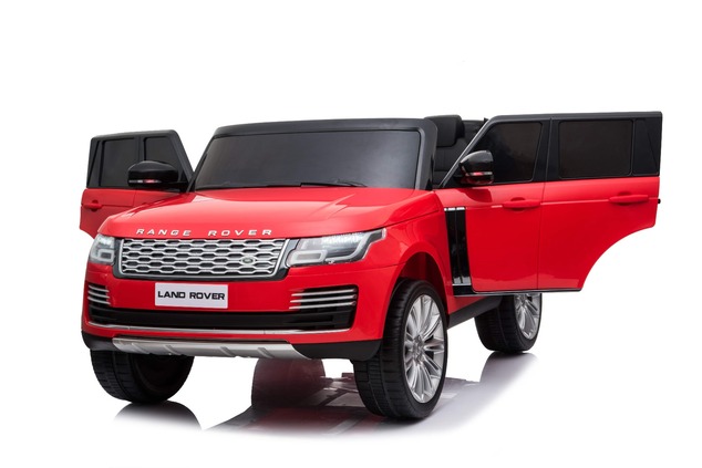 Electric Ride-On Range Rover, Red, Double Leather Seat, LCD Display with USB Input, 4x4 Drive, 2x 12