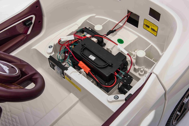 Electric Ride-on car Bentley Bacalar 12V, white, Doors opening upwards, 2.4 GHz remote control, LED 
