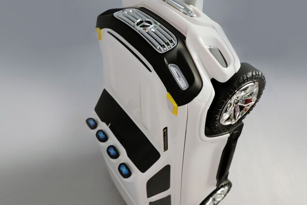 Kids Pull Along Licensed Mercedes-Benz  Ener-G-Force Luggage- White Small Travel Bag