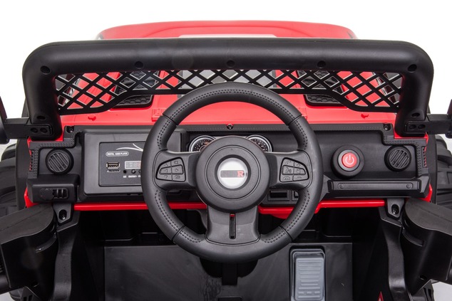 All Ride electric car with rear-wheel drive, red, 12V battery, High chassis, wide seat, Suspension o
