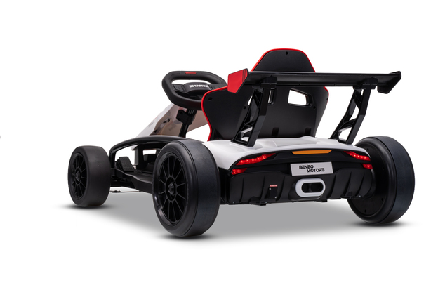 Drift kart elettrico per bambini 24 V | Beneo Motors Drift Car | Bianco | 2 × 200 W | Batteria al litio