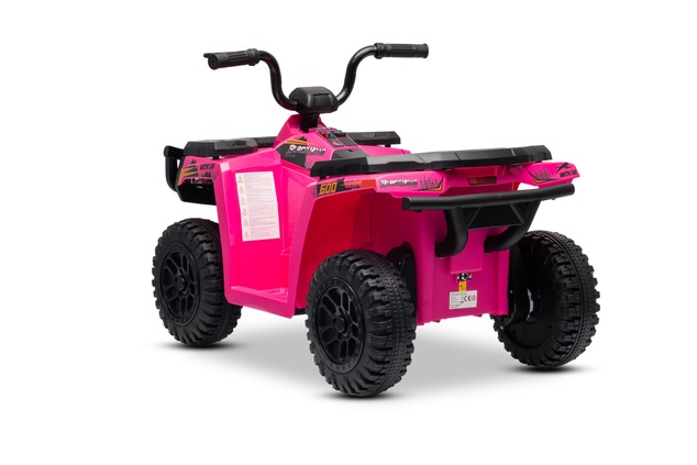 Licensed electric Ride-on quad Arctic Cat 12V with rear wheel drive, pink, LED lights, Lithium batte