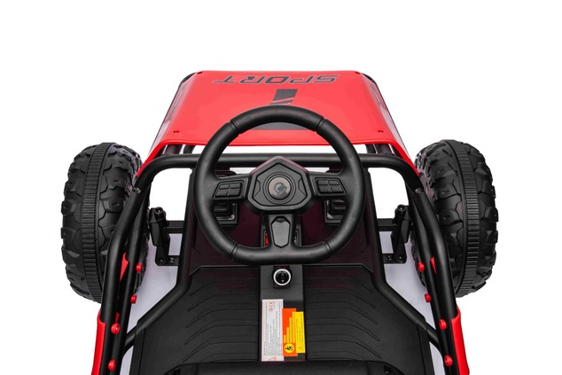 Electric Ride-on SPORT-CART 24V, red, Soft EVA wheels, Leatherette seat, 2 x 50W Motor, 24V Battery,