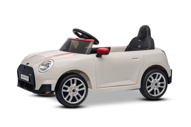 Electric Ride-on car Mini Cooper 12V, white, MP3 Player with USB and Bluetooth connection, 2.4 GHz r