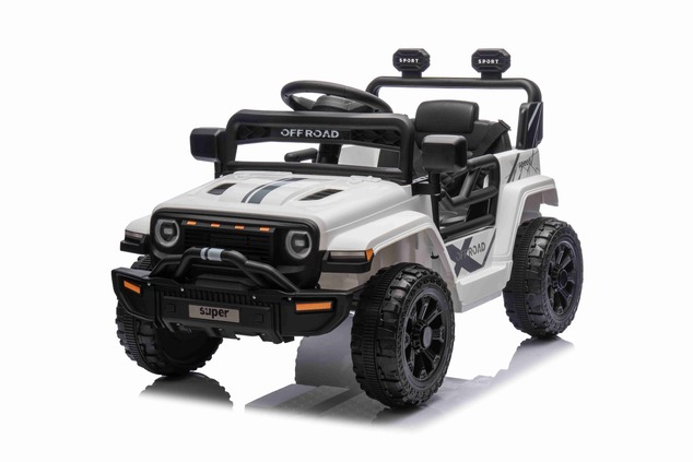 Electric car for children OFFROAD NEW with rear-wheel drive, white, Lithium battery, High chassis, W